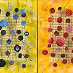 collage with postal stamps
