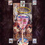 collage with postal stamps