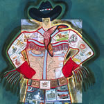 collage with postal stamps