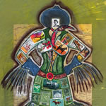 collage with postal stamps