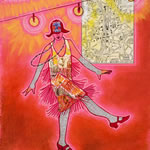 collage with postage stamps