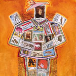 collage with postage stamps