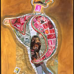 collage with postal stamps