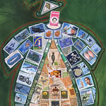collage with postage stamps