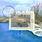 collage with postage stamps