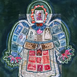 collage with postage stamps