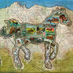collage with postage stamps