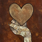 collage with postage stamps