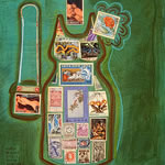 collage with postage stamps