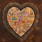collage with postage stamps