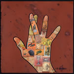 collage with postage stamps
