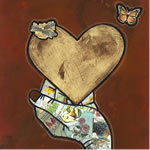 collage with postage stamps