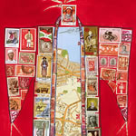 collage with postage stamps