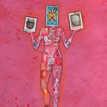 collage with postage stamps