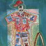 collage with postage stamps