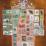 collage with postage stamps