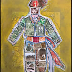 collage with postage stamps