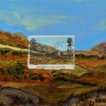 collage with postage stamps
