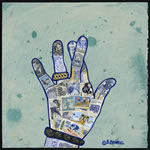 collage with postage stamps