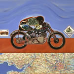 collage with postage stamps